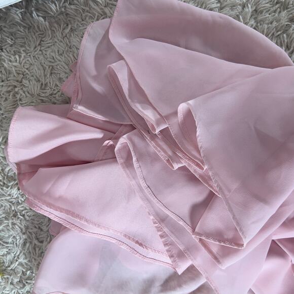 Kanali K  size 10 light pink chiffon long strapless bridesmaids dress #2604 - Picture 8 of 11